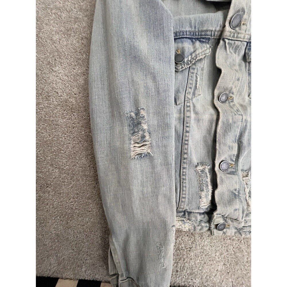 John John Denim Jacket‎ Light Wash Small Distressed Made In Heaven - Picture 11 of 11